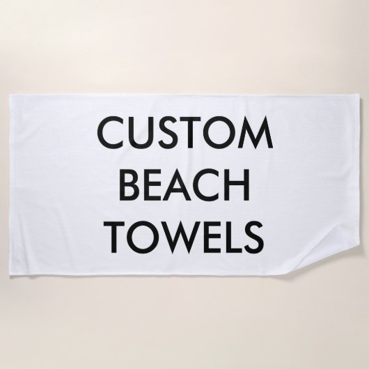 Serviette De Plage Modèle de blanc personnalisé par coutume de (Devant)