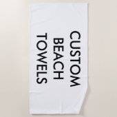 Serviette De Plage Modèle de blanc personnalisé par coutume de (Devant)