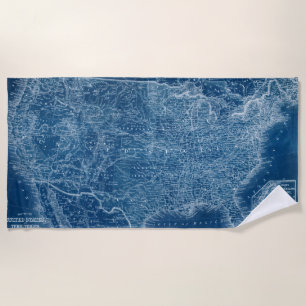 Serviette De Plage Modèle de carte des USA