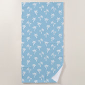Serviette De Plage Modèle de palmier tropical bébé bleu (Devant)