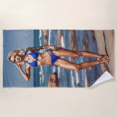 Serviette De Plage Modèle de plage pose en bikini Beach Towel (Devant)