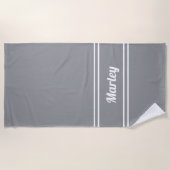 Serviette De Plage Modèle de script de monogramme de nom minimal mode (Devant)