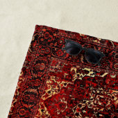 Serviette De Plage Modèle de tapis oriental en rouge foncé (En situation)