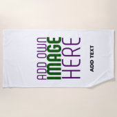 SERVIETTE DE PLAGE MODÈLE DE TEXTE D'IMAGE BLANCHE SIMPLE MODERNE (Devant)