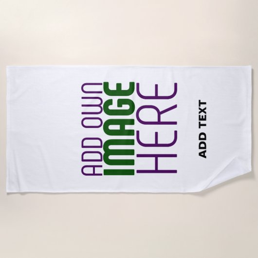 SERVIETTE DE PLAGE MODÈLE DE TEXTE D'IMAGE BLANCHE SIMPLE MODERNE (Devant)