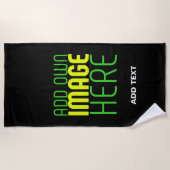 SERVIETTE DE PLAGE MODÈLE DE TEXTE D'IMAGE NOIRE SIMPLE ET MODERNE (Devant)