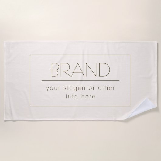 Serviette De Plage Modèle élégant et modifiable | Blanc cassé et Brow (Devant)
