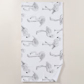 Serviette De Plage Modèle flamant (Devant)