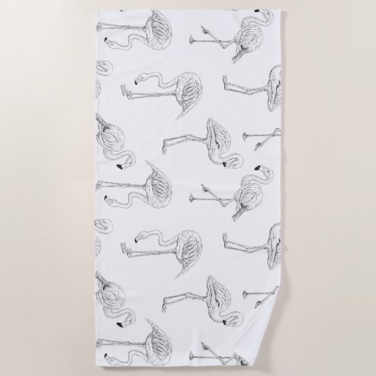 Serviette De Plage Modèle flamant (Devant)