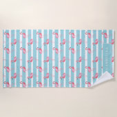 Serviette De Plage Modèle Flamingo rose mou (Devant)