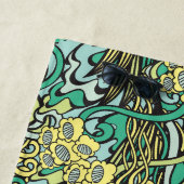 Serviette De Plage Modèle floral jaune et vert unique (En situation)