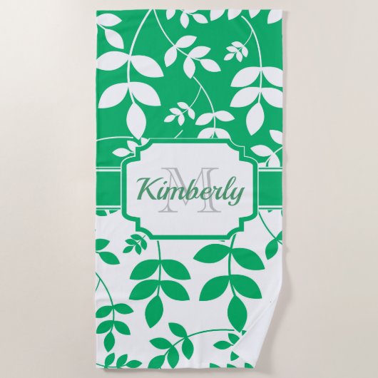 Serviette De Plage Modèle floral mou (Devant)