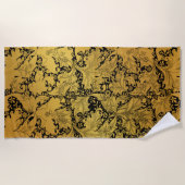 Serviette De Plage Modèle Floral Or Fleur orientale (Devant)