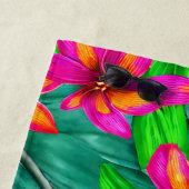 Serviette De Plage Modèle floral Paradis tropical (En situation)
