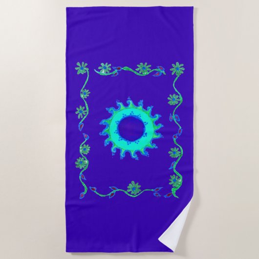 Serviette De Plage Modèle floral soleil Art design (Devant)