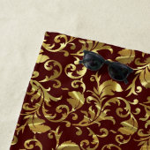 Serviette De Plage Modèle métal or floral Damask (En situation)
