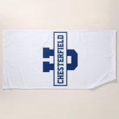 Serviette De Plage Modèle monogramme de l'équipe sportive personnalis (Devant)