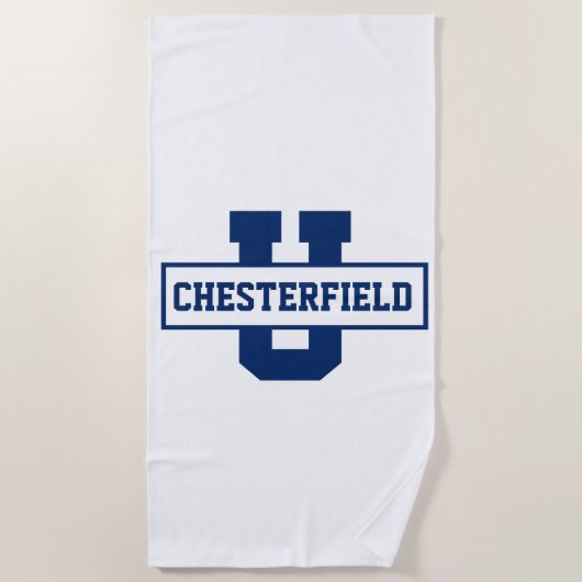 Serviette De Plage Modèle monogramme de l'équipe sportive personnalis (Devant)