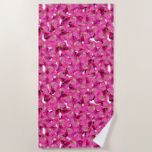 Serviette De Plage Modèle rose de pavots floraux (Devant)
