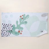 Serviette De Plage Modern Abstract Botanical Yellow Billy Button (Devant)