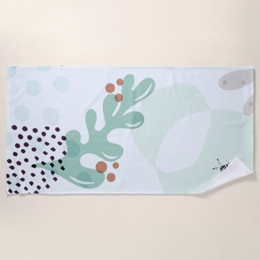 Serviette De Plage Modern Abstract Botanical Yellow Billy Button (Devant)