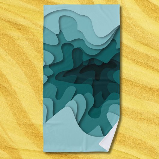 Serviette De Plage Modern Blue Lines Été