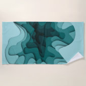 Serviette De Plage Modern Blue Lines Été (Devant)