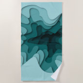 Serviette De Plage Modern Blue Lines Été (Devant)