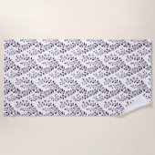 Serviette De Plage Modern Boho Floral Pattern Plum White (Devant)