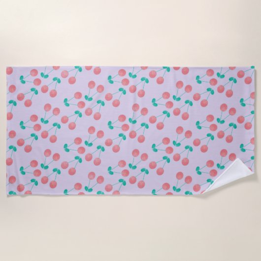 Serviette De Plage Modern Cherries Pattern (Devant)