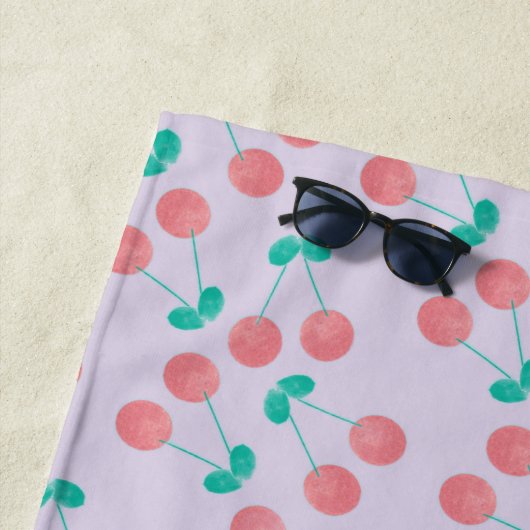 Serviette De Plage Modern Cherries Pattern (En situation)