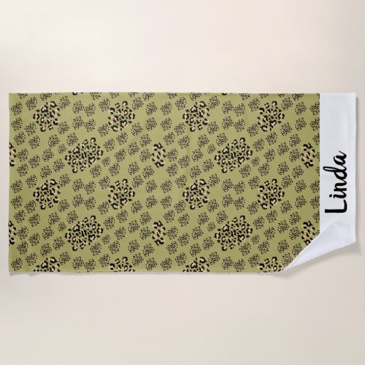 Serviette De Plage modern leopard animal print (Devant)