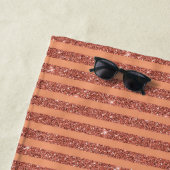 Serviette De Plage Modern Orange Mango Glitter Style Vertical Stripes (En situation)
