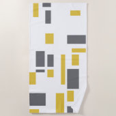 Serviette De Plage Modern, simple, cool geometric yellow gray pattern (Devant)