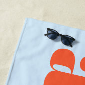 Serviette De Plage Modern Typography Personalized Name Blue Orange (En situation)