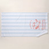 Serviette de plage moderne Blue Bachelorette Party (Devant)
