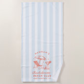 Serviette de plage moderne Blue Bachelorette Party (Devant)