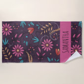 Serviette De Plage Moderne Cute Big Floral Modèle Personnalisé (Devant)