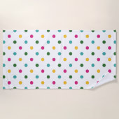 Serviette De Plage Moderne Multicolore À Pois (Devant)