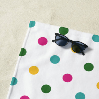 Serviette De Plage Moderne Multicolore À Pois