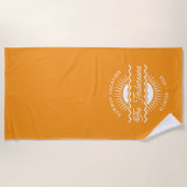 Serviette De Plage Moderne Orange ensoleillé Été Famille Croisière Va (Devant)