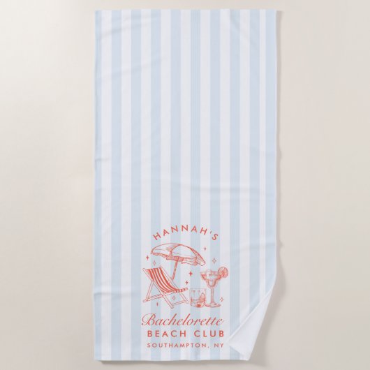 Serviette de plage moderne orange et bleu pour ent (Devant)