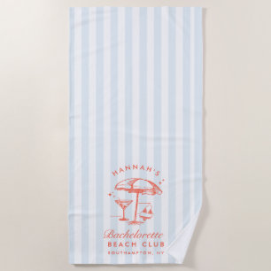 Serviette de plage moderne orange et bleue pour en