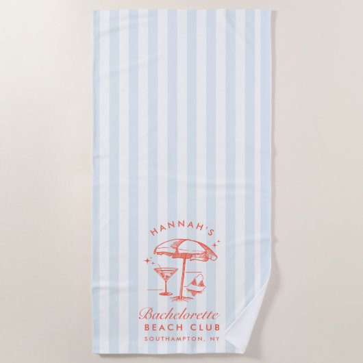 Serviette de plage moderne orange et bleue pour en (Devant)