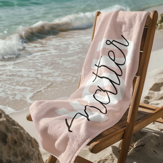 Serviette De Plage Moderne Pastel Rose Vous Comptez Inspiration Citat