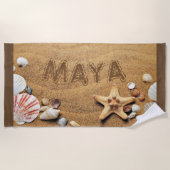 Serviette De Plage Moderne, plage, sable, personnalisé (Devant)