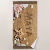 Serviette De Plage Moderne, plage, sable, personnalisé (Devant)