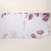 Serviette de plage moderne Red Feuille (Devant)