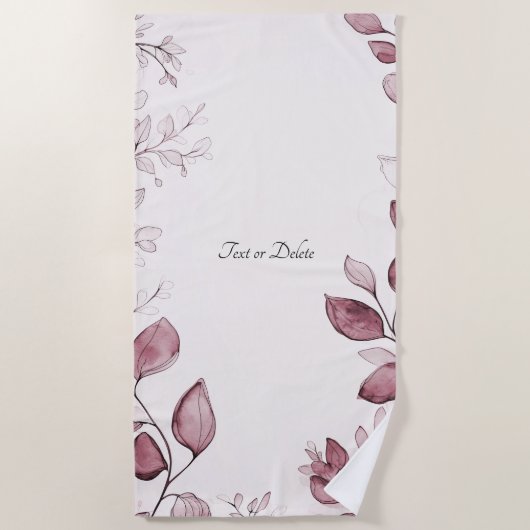 Serviette de plage moderne Red Feuille (Devant)