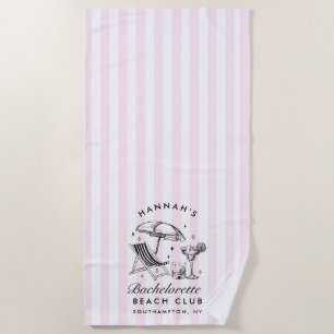 Serviette de plage moderne rose et bleue pour ente